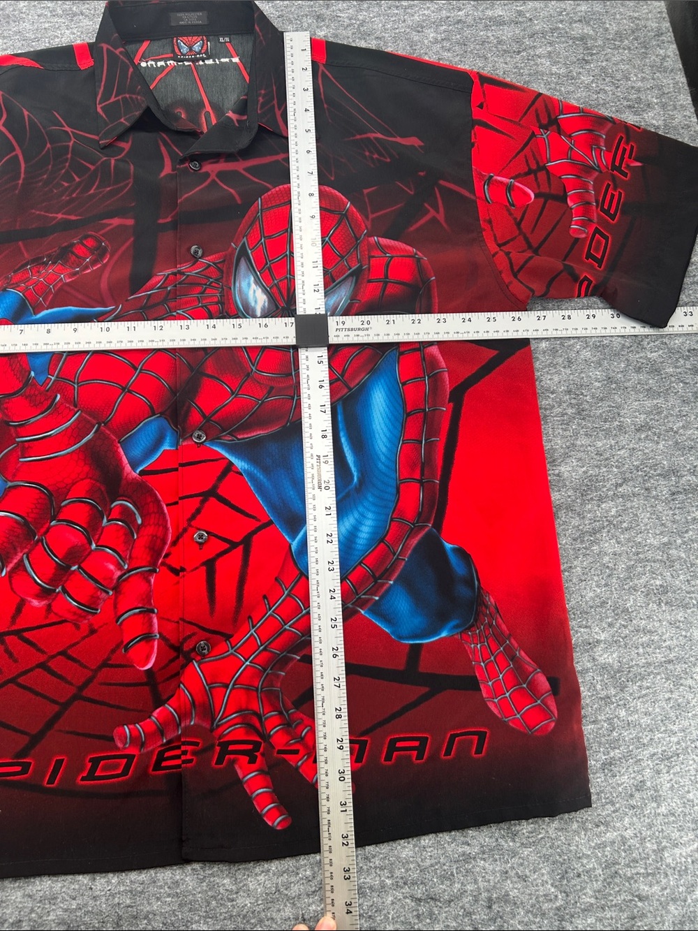 Vtg Marvel Comics 2001 Spider Man Shirt Mens Medium All Over Size XL - Picture 4 of 8